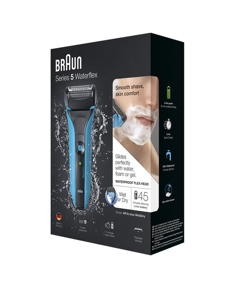 WaterFlex Wet/Dry Electric Shaver Blue with swivel head